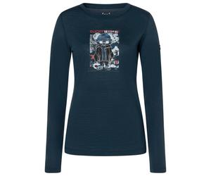 super.natural - Women's Crazy Mouse L/S - Haut en mérinos - L - blueberry / various