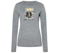 super.natural - Women's Crazy Mouse L/S - Haut en mérinos - L - cashmere grey melange / various