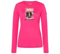 super.natural - Women's Crazy Mouse L/S - Haut en mérinos - S - pinky rose / various