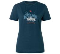 super.natural - Women's Dolomites Campsites Tee - Haut en mérinos - L - blueberry / various