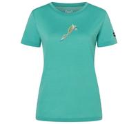 super.natural - Women's Duck Dive Tee - Haut en mérinos - L - lagoon green / various