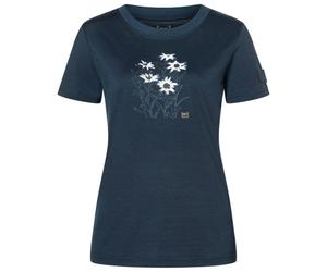 super.natural - Women's Edelweiss Bio Jersey Tee - Haut en mérinos - S - blueberry / various