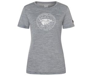 super.natural - Women's Exploring Tee - Haut en mérinos - XL - cashmere grey melange / white stone