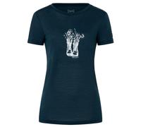 super.natural - Women's Flower Boots Tee - Haut en mérinos - L - blueberry / natural white