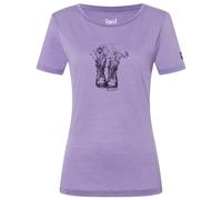 super.natural - Women's Flower Boots Tee - Haut en mérinos - L - purple haze / mysterioso