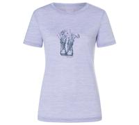 super.natural - Women's Flower Boots Tee - Haut en mérinos - S - candy melange / turbulence blue