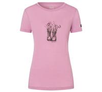 super.natural - Women's Flower Boots Tee - Haut en mérinos - XS - mauve mist / canteen