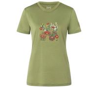 super.natural - Women's Flower Field Bio Jersey Tee - Haut en mérinos - L - sage / various