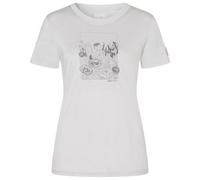 super.natural - Women's Flower Field Bio Jersey Tee - Haut en mérinos - S - white stone melange / cashmere grey melange