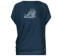 super.natural - Women's Flower Sneakers Loose Tee - Haut en mérinos - L - blueberry / feather grey