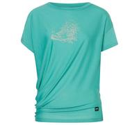 super.natural - Women's Flower Sneakers Loose Tee - Haut en mérinos - L - lagoon green / feather grey
