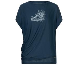 super.natural - Women's Flower Sneakers Loose Tee - Haut en mérinos - M - blueberry / feather grey
