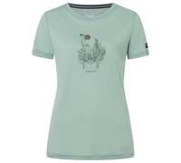 super.natural - Women's Flowerhands Tee - Haut en mérinos - S - light jade / balsam green / copper