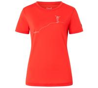 super.natural - Women's Gipfelglück Tee - Haut en mérinos - L - aurora red / feather grey