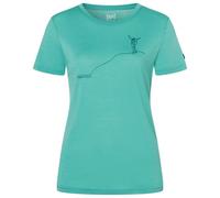 super.natural - Women's Gipfelglück Tee - Haut en mérinos - L - lagoon green / pacific