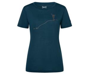 super.natural - Women's Gipfelglück Tee - Haut en mérinos - S - blueberry / copper