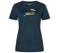 super.natural - Women's Hot Dog Tee - Haut en mérinos - XS - blueberry / various