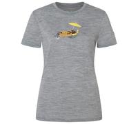 super.natural - Women's Hot Dog Tee - Haut en mérinos - XS - cashmere grey melange / various