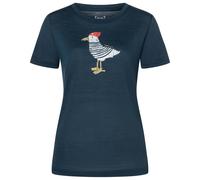 super.natural - Women's Johnny Tee - Haut en mérinos - M - blueberry / various