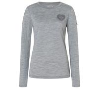 super.natural - Women's Little Heartwood L/S - Haut à manches longues - L - cashmere grey melange / dark shadow glitter