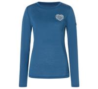 super.natural - Women's Little Heartwood L/S - Haut à manches longues - L - ocean blue / feather grey