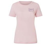 super.natural - Women's Logo Lines Bio Jersey Tee - Haut en mérinos - XS - orchid ice / candy melange