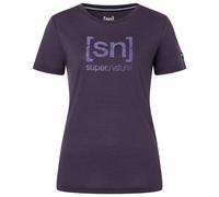 super.natural - Women's Logo Lines Tee - Haut en mérinos - L - mysterioso / purple haze