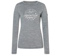 super.natural - Women's Mountain Girl L/S - Haut en mérinos - M - cashmere grey melange / white stone