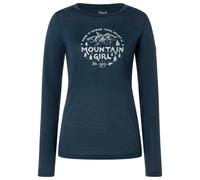super.natural - Women's Mountain Girl L/S - Haut en mérinos - S - blueberry / white stone