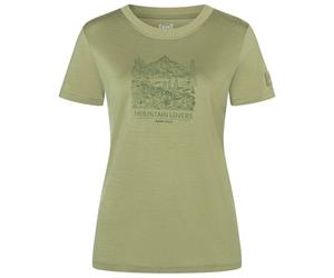 super.natural - Women's Mountain Lovers Bio Jersey Tee - Haut en mérinos - XS - sage / leaf melange