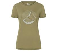 super.natural - Women's Mountain Mandala Tree Tee - Haut en mérinos - XL - aloe / feather grey / copper