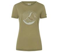super.natural - Women's Mountain Mandala Tree Tee - Haut en mérinos - XS - aloe / feather grey / copper