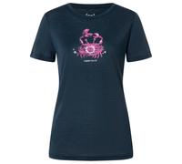 super.natural - Women's Mrs Crab Tee - Haut en mérinos - S - blueberry / pinky rose / pink dogwood