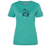 super.natural - Women's Mrs Crab Tee - Haut en mérinos - XS - lagoon green / various