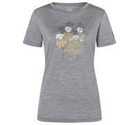 super.natural - Women's Orchid Bio Jersey Tee - Haut en mérinos - L - cashmere grey melange / sahara / various