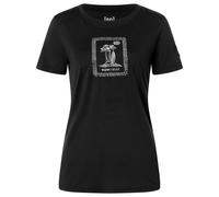 super.natural - Women's Palm Island Bio Jersey Tee - Haut en mérinos - L - jet black / white stone / cashmere grey melange