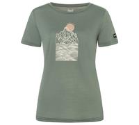 super.natural - Women's Preikestolen Cliffs Tee - Haut en mérinos - L - eucalyptus / tapioca / tapioca gl