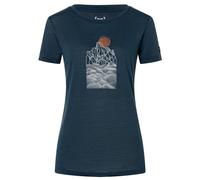 super.natural - Women's Preikestolen Cliffs Tee - Haut en mérinos - S - blueberry / feather grey / copper
