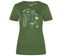 super.natural - Women's Rock Flowers Tee - Haut en mérinos - L - chive / various