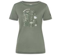 super.natural - Women's Rock Flowers Tee - Haut en mérinos - S - eucalyptus / various