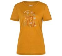 super.natural - Women's Rock Flowers Tee - Haut en mérinos - XL - dried tobacco / various