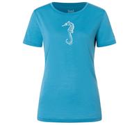 super.natural - Women's Sea Horse Tee - Haut en mérinos - M - blue heaven / white stone