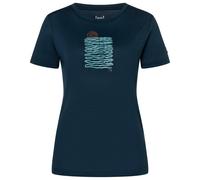 super.natural - Women's Sea Line Tee - Haut en mérinos - M - blueberry / various