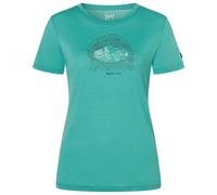 super.natural - Women's Tent View Tee - Haut en mérinos - XL - lagoon green / various