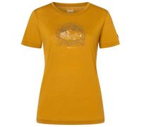 super.natural - Women's Tent View Tee - Haut en mérinos - XS - dried tobacco / various