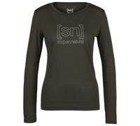 super.natural - Women's The Essential Logo L/S - Haut à manches longues - L - black ink / silver reflective