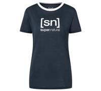 super.natural - Women's The Essential Logo Tee - Haut en mérinos - L - blueberry / fresh white