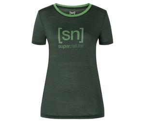 super.natural - Women's The Essential Logo Tee - Haut en mérinos - XL - deep forest / willow brough