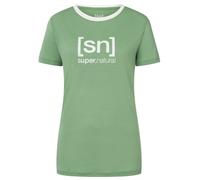 super.natural - Women's The Essential Logo Tee - Haut en mérinos - XL - loden frost / fresh white