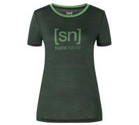 super.natural - Women's The Essential Logo Tee - Haut en mérinos - XS - deep forest / willow brough